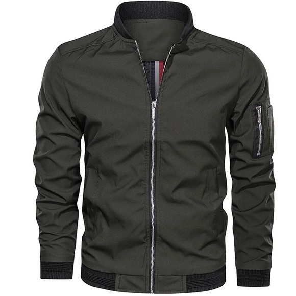 Men's Slim Fit Lightweight Sportswear Jacket Casual Bomber Jacket - Picture 1 of 5